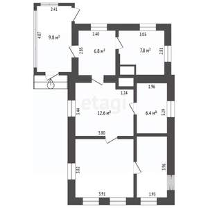 Дом 56м², 1-этажный, участок 8 сот.