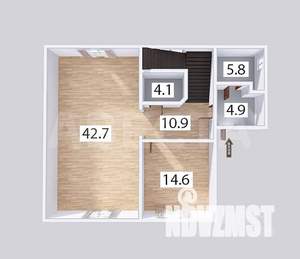 Дом 87м², 1-этажный, участок 6 сот.