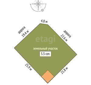 Дом 17м², 2-этажный, участок 6 сот.
