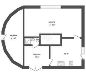 Дом 43м², 1-этажный, участок 5 сот.
