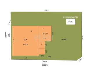 Дом 122м², 1-этажный, участок 6 сот.