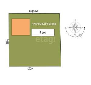 Дом 74м², 1-этажный, участок 4 сот.