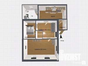 Дом 49м², 1-этажный, участок 2 сот.