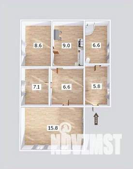 Дом 53м², 1-этажный, участок 6 сот.