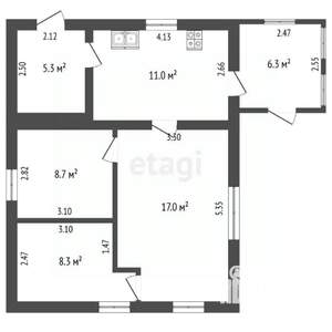 Дом 50м², 1-этажный, участок 3 сот.