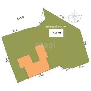 Дом 164м², 1-этажный, участок 13 сот.