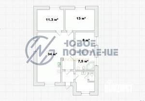 Коттедж 90м², 1-этажный, участок 5 сот.