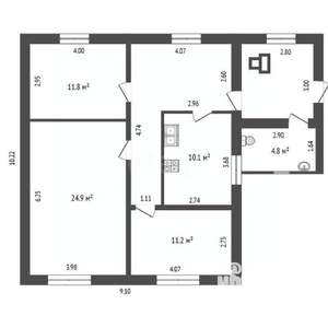 Дом 93м², 1-этажный, участок 5 сот.