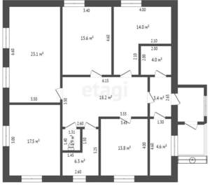 Дом 122м², 1-этажный, участок 6 сот.