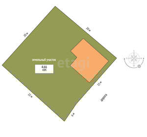 Дом 43м², 1-этажный, участок 5 сот.