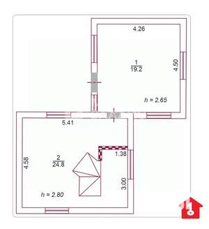 Дом 44м², 1-этажный, участок 5 сот.