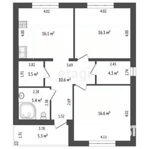 Дом 82м², 1-этажный, участок 9 сот.