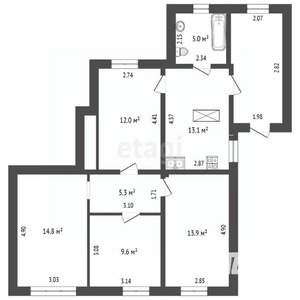 Дом 73м², 1-этажный, участок 3 сот.