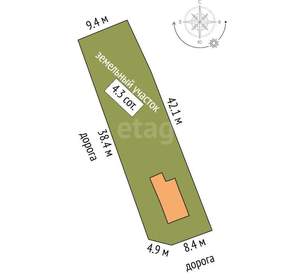 Дом 30м², 1-этажный, участок 4 сот.