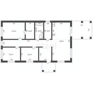 Дом 144м², 1-этажный, участок 8 сот.