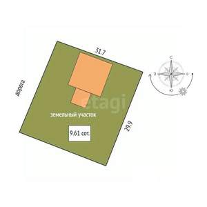 Дом 313м², 3-этажный, участок 10 сот.