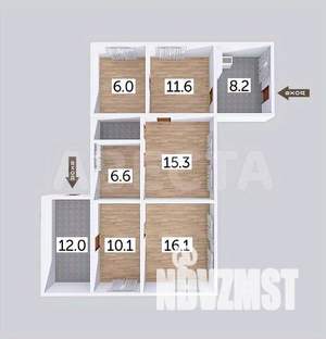 Дом 88м², 1-этажный, участок 6 сот.