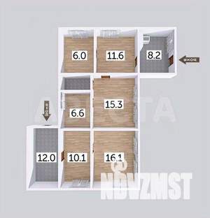 Дом 88м², 1-этажный, участок 6 сот.  