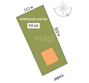 Дача 34м², 2-этажный, участок 4 сот.  