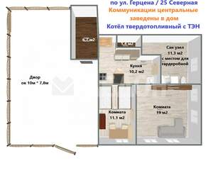 Дом 60м², 1-этажный, участок 3 сот.  