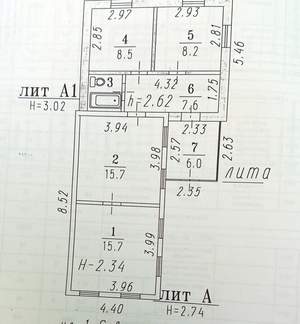 Дом 58м², 1-этажный, участок 4 сот.  