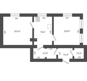 Дом 35м&sup2;, 1-этажный, участок 1 сот.  