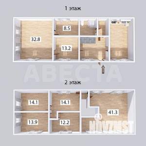 Дом 200м&sup2;, 2-этажный, участок 6 сот.  