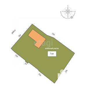 Дом 60м&sup2;, 1-этажный, участок 7 сот.  