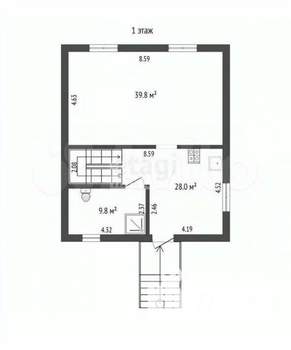 Дом 123м&sup2;, 2-этажный, участок 5 сот.  