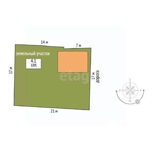 Дом 63м&sup2;, 1-этажный, участок 4 сот.  