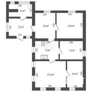 Дом 81м², 1-этажный, участок 4 сот.  