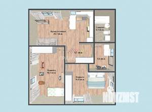 Дом 77м&sup2;, 1-этажный, участок 4 сот.  