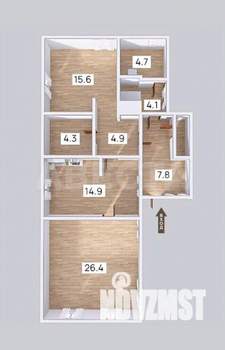 Дом 84м&sup2;, 1-этажный, участок 639 сот.  