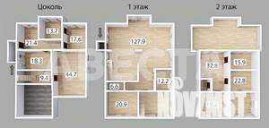 Коттедж 388м&sup2;, 2-этажный, участок 20 сот.  