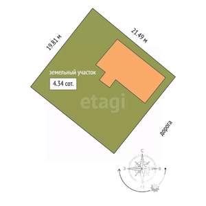 Дом 79м&sup2;, 1-этажный, участок 4 сот.  