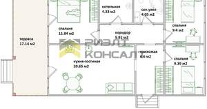 Дом 92м², 1-этажный, участок 8 сот.  