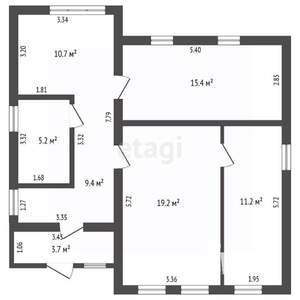 Дом 81м², 1-этажный, участок 4 сот.  