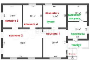 Дом 139м&sup2;, 1-этажный, участок 4 сот.  