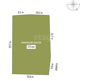 Дом 120м², 1-этажный, участок 6 сот.  