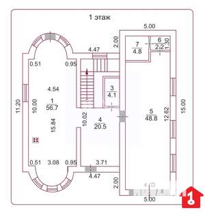 Дом 268м&sup2;, 2-этажный, участок 10 сот.  