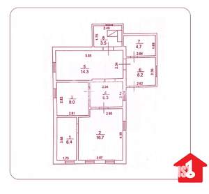 Дом 66м&sup2;, 1-этажный, участок 4 сот.  