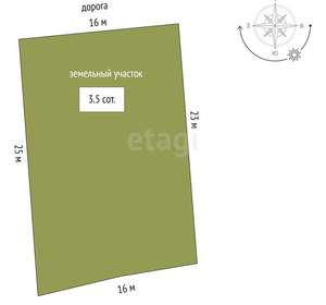 Дом 49м², 1-этажный, участок 4 сот.  