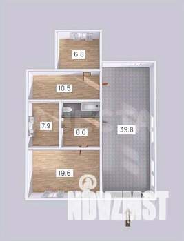 Дом 96м&sup2;, 1-этажный, участок 4 сот.  