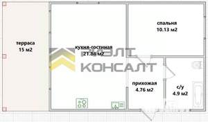 Дом 57м&sup2;, 1-этажный, участок 6 сот.  