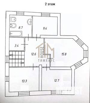Коттедж 153м², 2-этажный, участок 6 сот.  