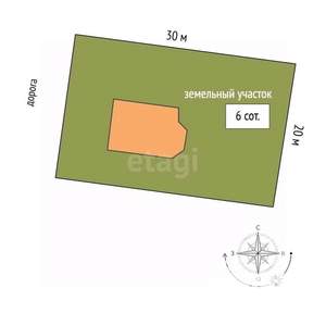 Дом 105м&sup2;, 2-этажный, участок 6 сот.  