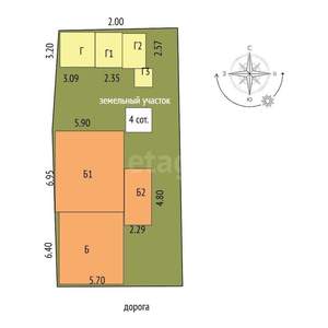 Дом 65м², 1-этажный, участок 4 сот.  