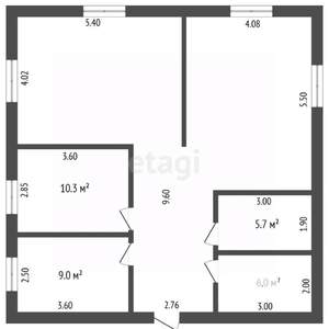 Дом 92м&sup2;, 1-этажный, участок 5 сот.  