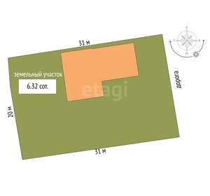 Дом 100м², 1-этажный, участок 6 сот.  