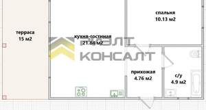 Дом 57м&sup2;, 1-этажный, участок 6 сот.  